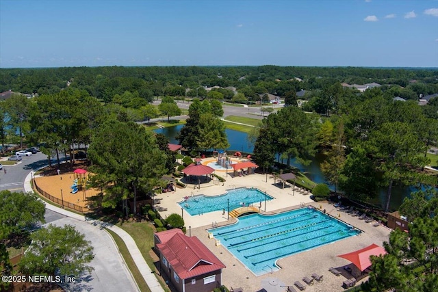 8719 Derry Dr, Jacksonville, FL 32244 - aerial view of a large body of water and a pool area