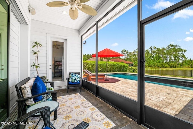 2035 Arden Forest Pl, Fleming Island, FL 32003 - sunroom / solarium with ceiling fan and plenty of natural light
