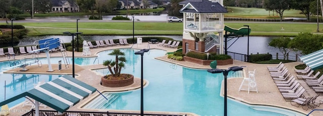 2035 Arden Forest Pl, Fleming Island, FL 32003 - community pool featuring a patio and a water view