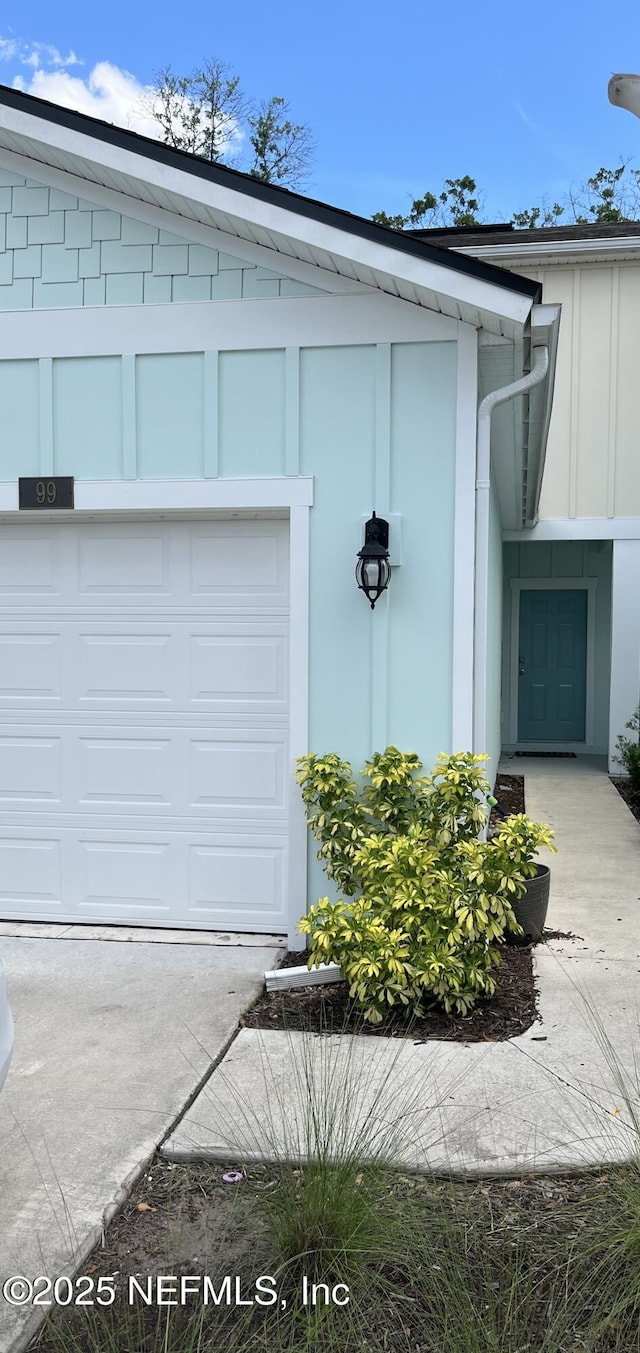 view of garage