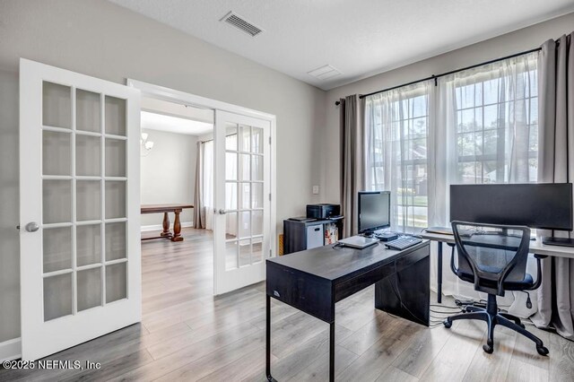 23 Catesby Ln, Saint Augustine, FL 32095 - home office featuring french doors, healthy amount of natural light, and wood finished floors