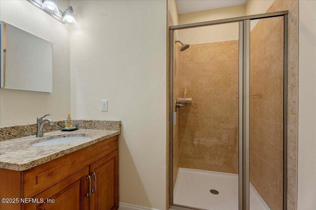 207 Towers Ranch Dr, Saint Augustine, FL 32092 - full bathroom featuring a stall shower and vanity