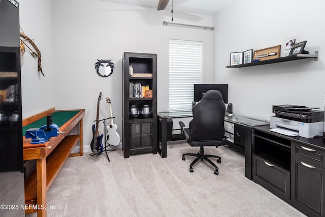 103 Tarbert Ln, Saint Augustine, FL 32092 - home office featuring light carpet and ceiling fan