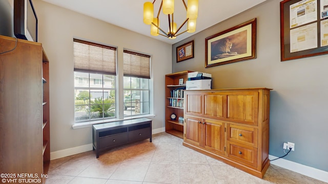 200 Huntston Way, Saint Johns, FL 32259 - sitting room featuring a chandelier, baseboards, and light tile patterned floors