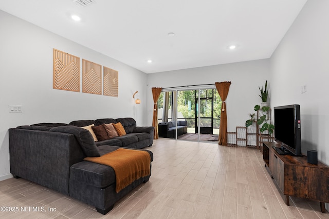 727 Lake Sinclair St, Saint Augustine, FL 32084 - living area with light wood-style flooring and recessed lighting