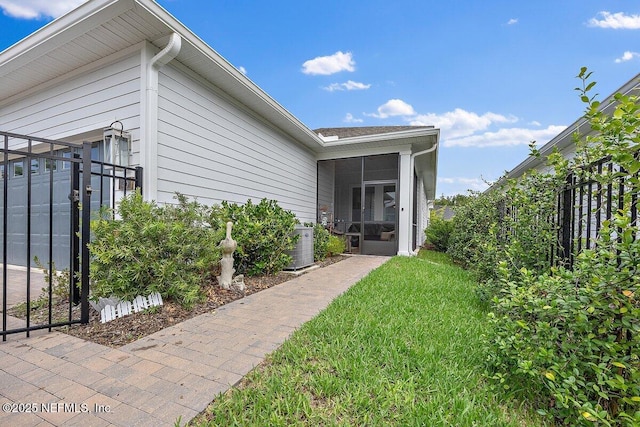 40 Martha Ct, Saint Augustine, FL 32092 - doorway to property with fence and central air condition unit