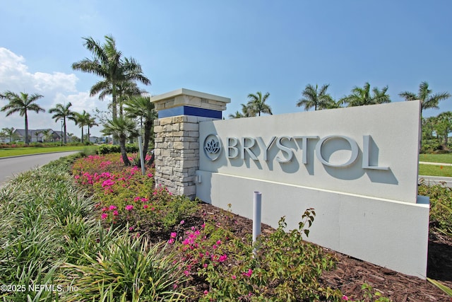 view of community sign