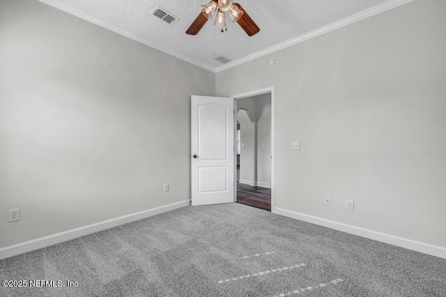 27359 Geiger Rd, Hilliard, FL 32046 - carpeted empty room featuring ceiling fan, ornamental molding, and baseboards