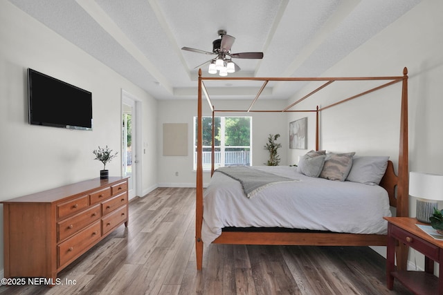 767 Mosswood Chase St, Orange Park, FL 32065 - bedroom featuring wood finished floors, a tray ceiling, and baseboards