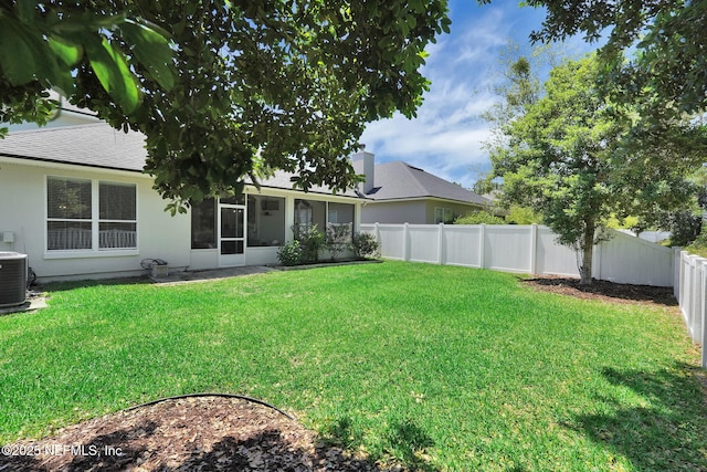 767 Mosswood Chase St, Orange Park, FL 32065 - view of yard with a sunroom and central AC