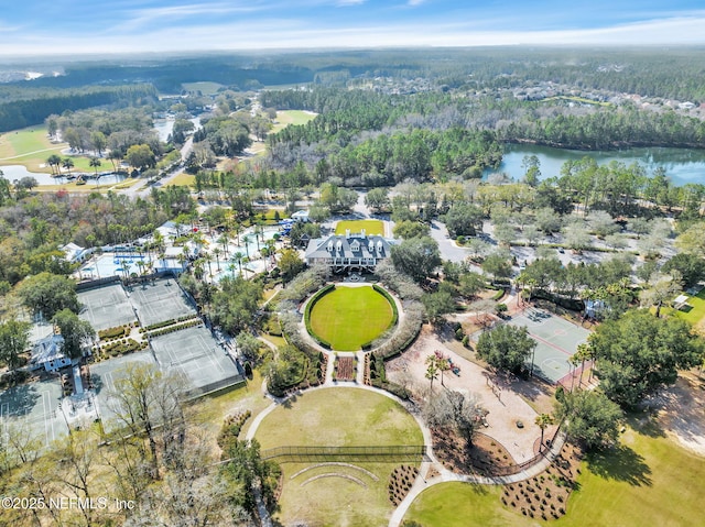 767 Mosswood Chase St, Orange Park, FL 32065 - aerial view of property and surrounding area with a nearby body of water and a heavily wooded area