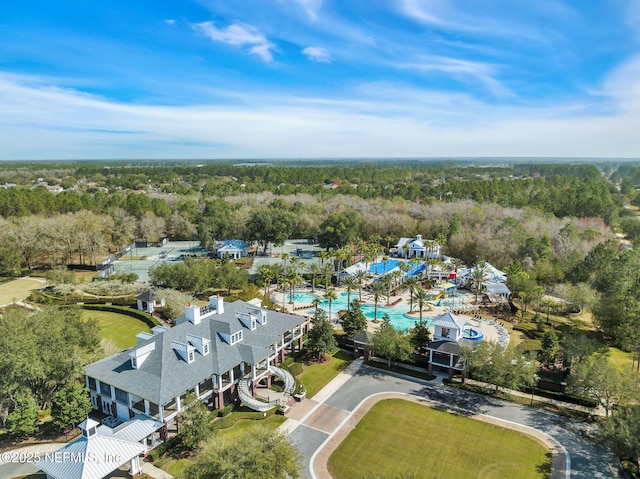 767 Mosswood Chase St, Orange Park, FL 32065 - drone / aerial view of a pool and a forest