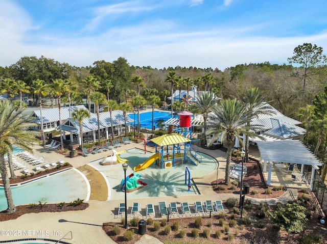 767 Mosswood Chase St, Orange Park, FL 32065 - aerial view of a pool