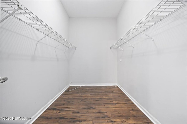 spacious closet with wood finished floors