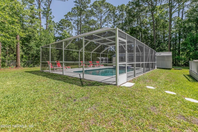 120 Stokes Landing Rd, Saint Augustine, FL 32095 - outdoor pool featuring a yard and glass enclosure