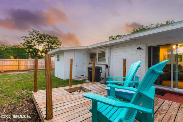 deck with central air condition unit