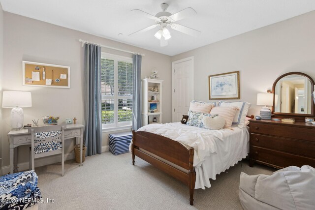 724 Piney Pl, Saint Johns, FL 32259 - bedroom featuring carpet floors, a ceiling fan, and baseboards