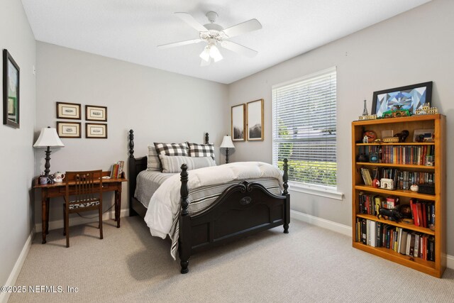 724 Piney Pl, Saint Johns, FL 32259 - bedroom with carpet, baseboards, and ceiling fan