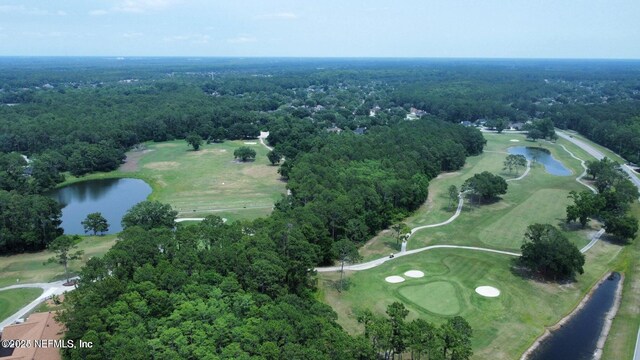724 Piney Pl, Saint Johns, FL 32259 - aerial view of property and surrounding area featuring a large body of water, a forest, and a local golf course