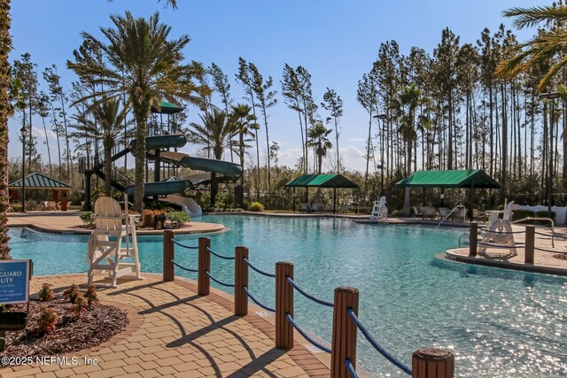 724 Piney Pl, Saint Johns, FL 32259 - community pool featuring a water slide