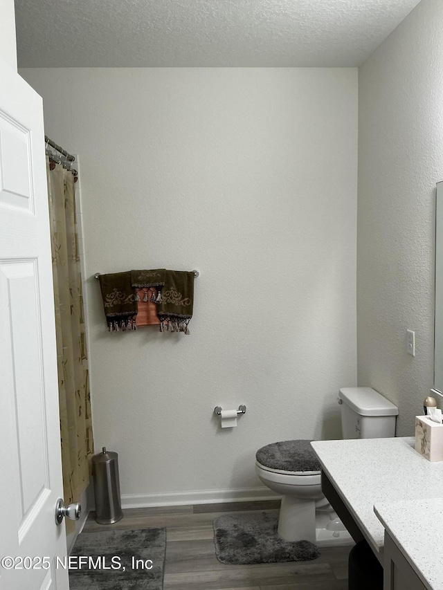 10470 Collins Field Cir, Jacksonville, FL 32222 - full bath with toilet, wood finished floors, vanity, a textured ceiling, and baseboards