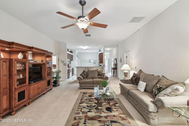 324 Hammock Grove Ct, Saint Johns, FL 32259 - living room with light colored carpet and a ceiling fan