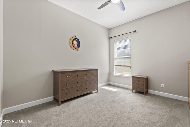 14048 Prater Ct, Jacksonville, FL 32224 - bedroom featuring baseboards, carpet floors, ceiling fan, and lofted ceiling