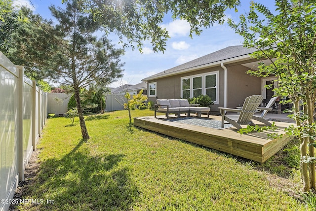 14048 Prater Ct, Jacksonville, FL 32224 - view of yard featuring an outdoor hangout area and a wooden deck