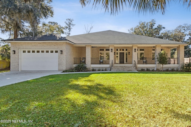 97002 Jose Gaspar Way, Yulee, FL 32097 - single story home featuring a porch, an attached garage, brick siding, and driveway