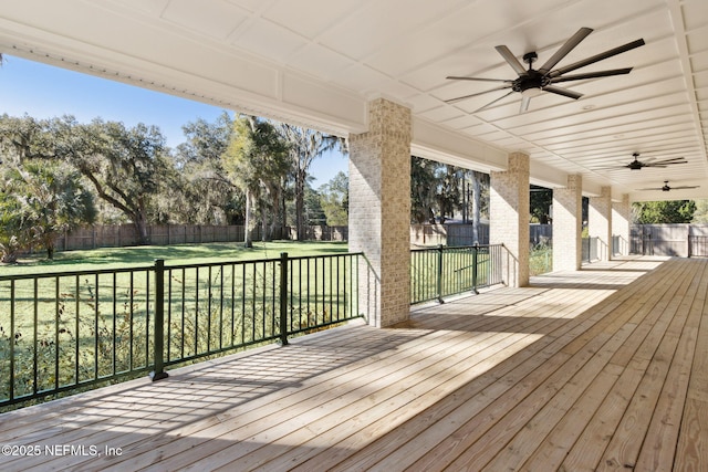 97002 Jose Gaspar Way, Yulee, FL 32097 - deck featuring ceiling fan