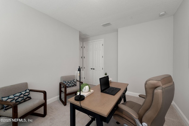 275 Kellet Way, Saint Johns, FL 32259 - office area with baseboards, light carpet, and a textured ceiling