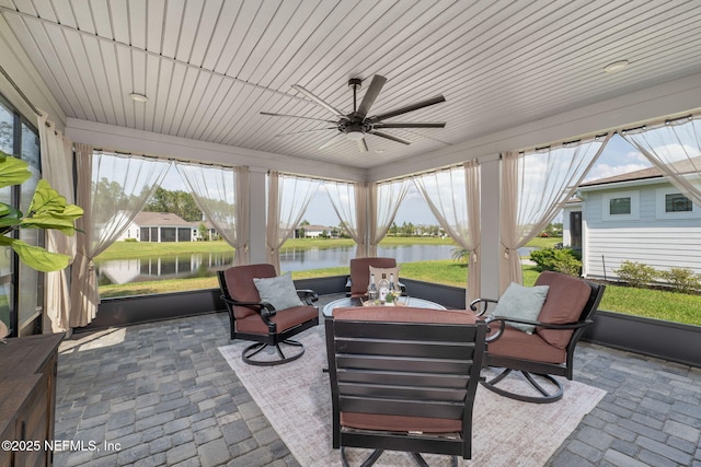 275 Kellet Way, Saint Johns, FL 32259 - sunroom / solarium featuring ceiling fan, a water view, and plenty of natural light