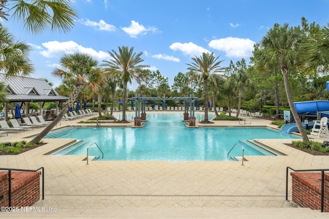275 Kellet Way, Saint Johns, FL 32259 - community pool with a patio, a pergola, a gazebo, and a water slide