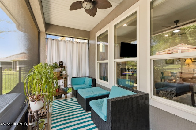 219 Heron Landing Rd, Saint Johns, FL 32259 - sunroom featuring ceiling fan