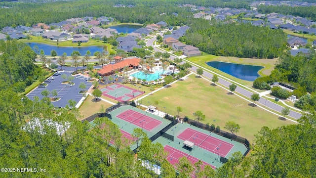 219 Heron Landing Rd, Saint Johns, FL 32259 - aerial perspective of suburban area featuring a large body of water and a pool area