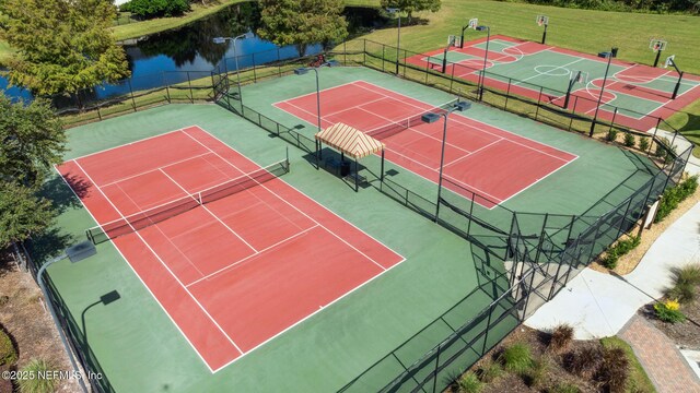 219 Heron Landing Rd, Saint Johns, FL 32259 - view of tennis court featuring a water view