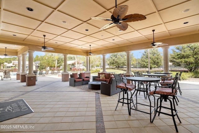 219 Heron Landing Rd, Saint Johns, FL 32259 - view of patio / terrace with ceiling fan, an outdoor living space, and outdoor dining area