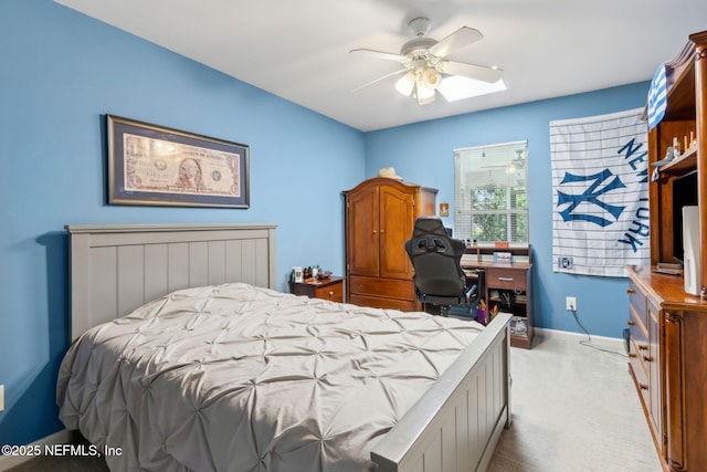 1553 Royal Fern Ln, Fleming Island, FL 32003 - bedroom featuring light carpet, baseboards, and ceiling fan