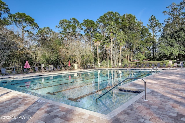 1553 Royal Fern Ln, Fleming Island, FL 32003 - community pool with a patio area and view of wooded area