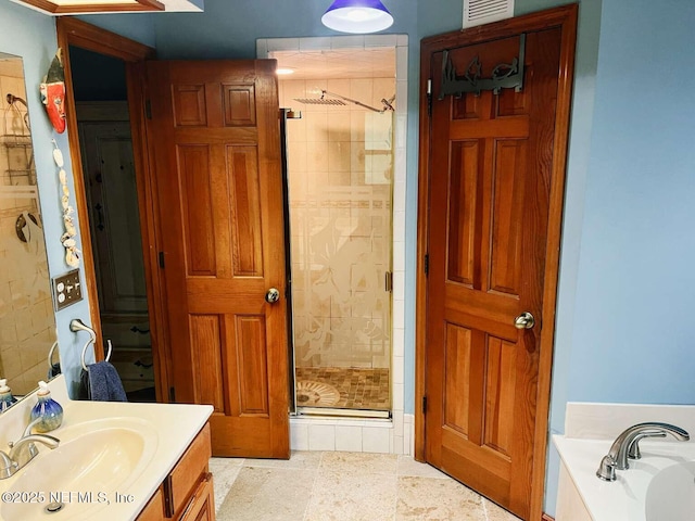 1734 Alps Ct, Fleming Island, FL 32003 - bathroom featuring a stall shower, vanity, and a bath