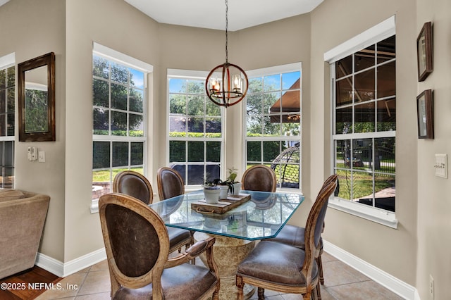 3854 Painted Bunting Way, Jacksonville, FL 32224 - dining room with a chandelier, healthy amount of natural light, and baseboards