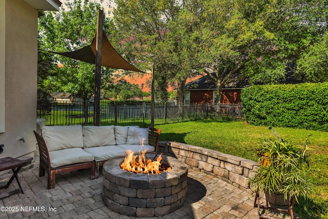 3854 Painted Bunting Way, Jacksonville, FL 32224 - view of patio / terrace featuring an outdoor fire pit