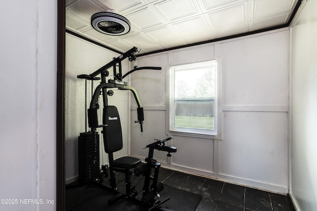 54038 Charles St, Callahan, FL 32011 - exercise room with dark tile patterned flooring