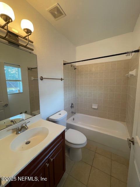 9745 Touchton Rd Unit 2522, Jacksonville, FL 32246 - bathroom with tile patterned floors, shower / tub combination, toilet, and vanity
