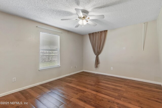 726 Calico Jack Way, Green Cove Springs, FL 32043 - spare room with ceiling fan, baseboards, wood finished floors, and a textured ceiling
