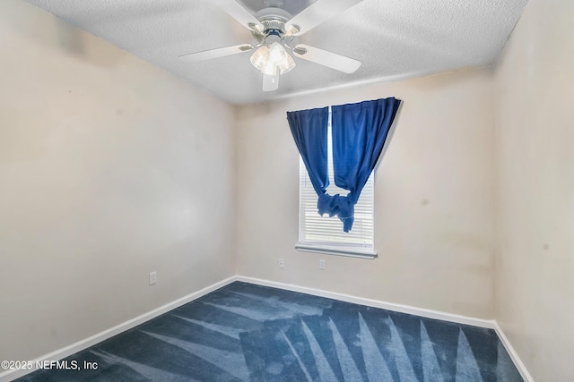 726 Calico Jack Way, Green Cove Springs, FL 32043 - unfurnished room featuring dark carpet, baseboards, a textured ceiling, and ceiling fan