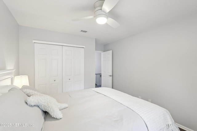 303 Vista Lagoon Ct Unit C-3, Ponte Vedra Beach, FL 32082 - bedroom with a closet and a ceiling fan