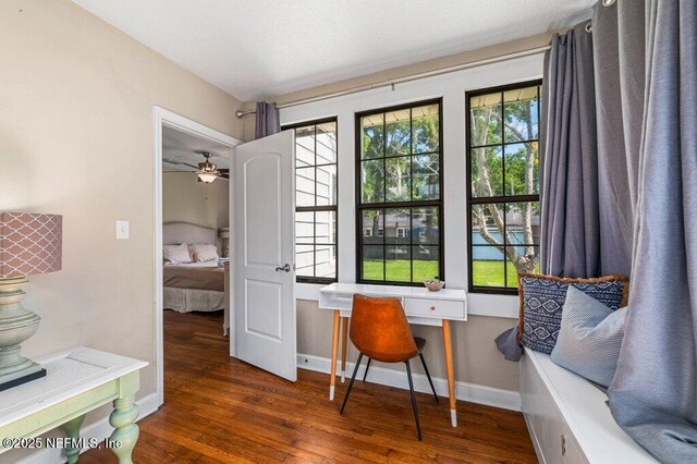 1724 Orlando Cir N, Jacksonville, FL 32207 - office area featuring wood finished floors, plenty of natural light, and baseboards