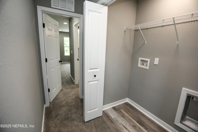 1205 Neva St, Jacksonville, FL 32205 - laundry room with washer hookup, dark carpet, and baseboards
