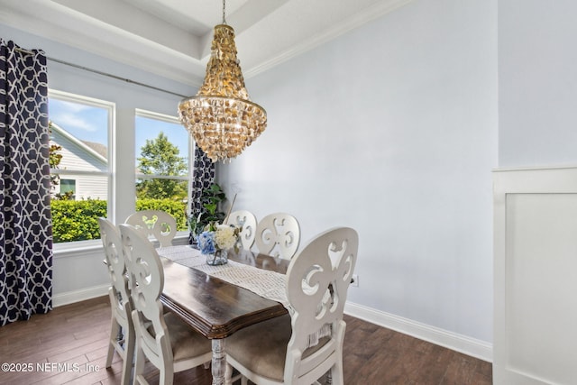 61 Sunrise Vista Way, Ponte Vedra, FL 32081 - dining room with a chandelier, hardwood / wood-style floors, and baseboards
